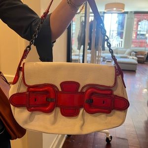 Fendi Canvas With Belt Buckle Orange and White (VINTAGE LIMITED EDITION)